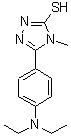 structure of CAS# 669748-04-3, 5-[4-(Diethylamino)phenyl]-4-methyl-4H-1,2,4-triazole-3-thiol;5-[4-(diethylamino)phenyl]-4-methyl-1,2,4-triazole-3-thiol;5-[4-(die<wbr>thylamino<wbr>)phenyl]-<wbr>4-methyl-<wbr>4H-1,2,4-<wbr>triazole-<wbr>3-thiol;MFCD03900773