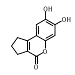 structure of CAS# 670275-28-2, 7,8-Dihydroxy-2,3-dihydrocyclopenta[c]chromen-4(1H)-one;7,8-Dihydroxy-2,3-dihydro-1H-cyclopenta[c]chromen-4-one;7,8-dihydroxy-2,3-dihydrocyclopenta[c]chromen-4(1H)-one;benzo[b]c<wbr>yclopenta<wbr>[d]pyran-<wbr>4(1H)-one<wbr>, 2,3-dih<wbr>ydro-7,8-<wbr>dihydroxy-