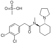 structure of CAS# 67198-13-4, trans-(-3,4-Dichloro-N-Methyl-N-[2-(1-Pyrrolidinyl)Cyclohexyl]Benzeneacetamide hydrochloride;2-(3,4-Dichlorophenyl)-N-Methyl-N-(2-1-Pyrrolidinylcyclohexyl)Acetamide;2-(3,4-Dichlorophenyl)-N-Methyl-N-(2-Pyrrolidin-1-Ylcyclohexyl)Ethanamide;C11796