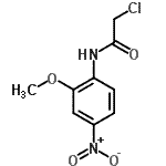 structure of CAS# 67291-72-9, 2-Chloro-N-(2-methoxy-4-nitrophenyl)acetamide;2-chloro-N-(2-methoxy-4-nitrophenyl)acetamide;2-Chloro-N-(2-methoxy-4-nitro-phenyl)-acetamide;MFCD00031265