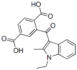 CAS 登录号：67697-31-8， 2-[(1-乙基-2-甲基-1H-吲哚-3-基)羰基]对苯二甲酸
