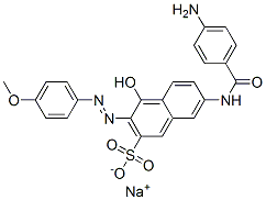 CAS#: 67990-25-4， 7-[(4-Aminobenzoyl)Amino]-4-Hydroxy-3-[(4-Methoxyphenyl)Azo]-2-Naphthalenesulfonic Acid Sodium Salt