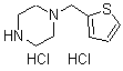 structure of CAS# 6803-90-3, 1-(2-Thienylmethyl)-Piperazine Hydrochloride (1:2);1-(2-Thienylmethyl)Piperazine-1,4-Diium;Zinc00140182