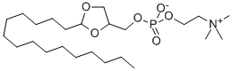 structure of CAS# 68124-68-5, Trimethyl[2-[[Oxido[(2-Pentadecyl-1,3-Dioxolan-4-Yl)Methoxy]Phosphinyl]Oxy]Ethyl]Ammonium;(2-Pentadecyl-1,3-Dioxolan-4-Yl)Methyl 2-Trimethylammonioethyl Phosphate;Trimethyl(2-((Oxido((2-Pentadecyl-1,3-Dioxolan-4-Yl)Methoxy)Phosphinyl)Oxy)Ethyl)Ammonium