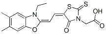 CAS#: 68133-61-9， 5-[(3-Ethyl-5,6-Dimethylbenzoxazol-2(3H)-Ylidene)Ethylidene]-4-Oxo-2-Thioxothiazolidin-3-Acetic Acid