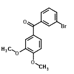 结构式 CAS# 681469-97-6, (3-溴苯基)(3,4-二甲氧基苯基)甲酮
