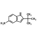 structure of CAS# 682357-49-9, 2-(2-Methyl-2-propanyl)-1H-indol-5-amine;2-(tert-butyl)-1H-indol-5-amine;2-(tert-butyl)indole-5-ylamine;2-PYRAZINEACETALDEHYDE,A-(HYDROXYMETHYLENE)-
