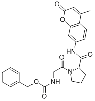 结构式 CAS# 68542-93-8, 苄氧羰基-甘氨酰-脯氨酰-7-氨基-4-甲基香豆素