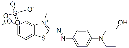 CAS 登录号：68929-07-7， 2-[[4-[乙基(2-羟基乙基)氨基]苯基]偶氮]-5-甲氧基-3-甲基苯并噻唑鎓硫酸甲酯盐
