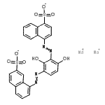 CAS 登录号：68959-18-2， 二钠4-({2,6-二羟基-3-[(7-磺酸-1-萘基)偶氮]苯基}偶氮)-1-萘磺酸酯