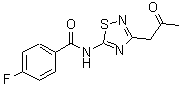 CAS 登录号：690991-52-7， 4-氟-N-[3-(2-氧代丙基)-1,2,4-噻二唑-5-基]苯甲酰胺