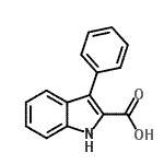 结构式 CAS# 6915-67-9, 3-苯基-1H-吲哚-2-羧酸