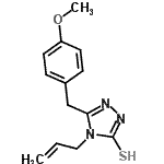 结构式 CAS# 69198-37-4, 4-烯丙基-5-(4-甲氧基苄基)-2,4-二氢-3H-1,2,4-三唑-3-硫酮