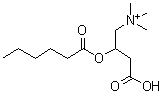 结构式 CAS# 6920-35-0, 3-羧基-2-(己酰氧基)-N,N,N-三甲基-1-丙铵