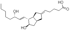 结构式 CAS# 69552-46-1, (5E)-5-[(3aS,4R,5R,6aS)-5-羟基-4-[(E,3S)-3-羟基辛-1-烯基]-3,3a,4,5,6,6a-六氢-1H-并环戊二烯-2-亚基]戊酸