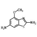 structure of CAS# 702636-35-9, 4-Methoxy-1,3-benzothiazole-2,6-diamine;2,6-Diamino-4-methoxybenzothiazole;4-methoxybenzo[d]thiazole-2,6-diamine;4-Methoxy-benzothiazole-2,6-diamine
