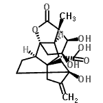 CAS 登录号：7044-72-6， (1R,2R,5S,8S,9S,10R,11S,12R,13S)-5,12,13-三羟基-11-甲基-6-亚甲基-16-氧代-15-氧杂五环[9.3.2.1<sup>5,8</sup>.0<sup>1,10</sup>.0<sup>2,8</sup>]十七烷-9-羧酸
