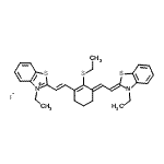 CAS 登录号：70446-13-8， 3-乙基-2-{(E)-2-[(3E)-3-[(2Z)-2-(3-乙基-1,3-苯并噻唑-2(3H)-亚基)亚乙基]-2-(乙硫基)-1-环己烯-1-基]乙烯基}-1,3-苯并噻唑-3-鎓碘化物