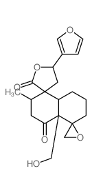 CAS 登录号：70544-90-0， (3R,5S,5'R)-5-(3-呋喃基)-2',3',4,5,6',7',8',8'Abeta-八氢-4'aalpha-羟基甲基-2'alpha-甲基二螺[呋喃-3(2H),1'(5'H)-萘-5',2''-环氧乙烷]-2,4'(4'aH)-二酮
