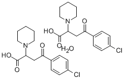 structure of CAS# 70596-75-7, alpha-(2-(4-Chlorophenyl)-2-Oxoethyl)-1-Piperidineacetic Acid Hydrate (2:1);4-(4-Chlorophenyl)-4-Oxo-2-(1-Piperidyl)Butanoic Acid;4-(4-Chlorophenyl)-4-Keto-2-Piperidino-Butyric Acid;4-(4-Chlorophenyl)-4-Oxo-2-Piperidin-1-Yl-Butanoic Acid