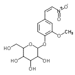 结构式 CAS# 70622-78-5, 2-甲氧基-4-[(Z)-2-硝基乙烯基]苯基吡喃己糖苷