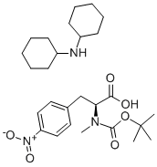structure of CAS# 70663-56-8, N-[(1,1-Dimethylethoxy)Carbonyl]-N-Methyl-4-Nitro-L-Phenylalanine;N-ALPHA-T-BUTOXYCARBONYL-N-ALPHA-METHYL-P-NITRO-L-PHENYLALANINE DICYCLOHEXYLAMMONIUM SALT;BOC-N-METHYL-4-NITRO-L-PHENYLALANINE DICYCLOHEXYLAMMONIUM SALT;BOC-N-ME-P-NITRO-PHENYLALANINE DCHA