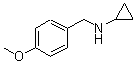 structure of CAS# 70894-71-2, N-(4-Methoxybenzyl)cyclopropanamine;Cyclopropyl-(4-methoxy-benzyl)-amine;MFCD07310991;N-[(4-methoxyphenyl)methyl]cyclopropanamine