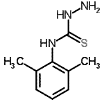 structure of CAS# 71058-35-0, N-(2,6-Dimethylphenyl)hydrazinecarbothioamide;[(2,6-dimethylphenyl)amino]hydrazinomethane-1-thione;2,6-DiMethylphenylthiosemicarbazide;4-(2,6-Dimethylphenyl)-3-thiosemicarbazide