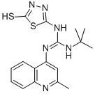 CAS 登录号：71253-69-5， 1-叔丁基-3-(5-巯基-1,3,4-噻二唑-2-基)-2-(2-甲基-4-喹啉基)-胍
