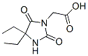 结构式 CAS# 714-71-6, (4,4-二乙基-2,5-二氧代咪唑烷-1-基)乙酸