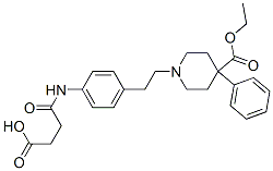 CAS 登录号：7146-72-7， 3-[[4-[2-(4-乙氧羰基-4-苯基-1-哌啶基)乙基]苯基]氨基甲酰]丙酸