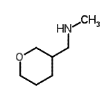structure of CAS# 7179-97-7, N-Methyl-1-(tetrahydro-2H-pyran-3-yl)methanamine;methyl(oxan-3-ylmethyl)amine;Methyl-(tetrahydro-pyran-3-ylmethyl)-amine;MFCD11007817