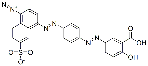 CAS 登录号：72152-91-1， 4-[4-[(2Z)-2-(3-羧基-4-氧代-1-环己-2,5-二烯亚基)肼基]苯基]偶氮-6-磺基萘-1-重氮