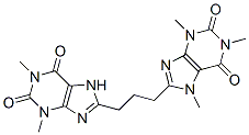 CAS 登录号：7252-38-2， 8-[3-(1,3-二甲基-2,6-二氧代-7H-嘌呤-8-基)丙基]-1,3,7-三甲基-嘌呤-2,6-二酮