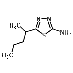 结构式 CAS# 72836-32-9, 5-(2-戊烷基)-1,3,4-噻二唑-2-胺