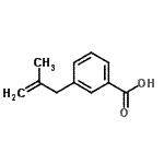 structure of CAS# 732249-38-6, 3-(2-Methyl-2-propen-1-yl)benzoic acid;3-(2-Methyl-2-propenyl)benzoic acid;3-(2-METHYL-ALLYL)-BENZOIC ACID;MFCD02259923