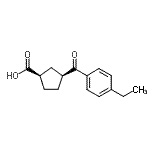 structure of CAS# 732252-55-0, (1R,3S)-3-(4-Ethylbenzoyl)cyclopentanecarboxylic acid;cis-3-(4-ethylbenzoyl)cyclopentane-1-carboxylic acid