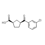 结构式 CAS# 732252-62-9, (1R,3S)-3-(3-氯苯甲酰基)环戊烷羧酸