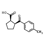 structure of CAS# 732253-47-3, (1R,2S)-2-(4-Methylbenzoyl)cyclopentanecarboxylic acid;cis-2-(4-methylbenzoyl)cyclopentane-1-carboxylic acid