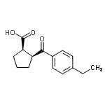structure of CAS# 733740-12-0, (1R,2S)-2-(4-Ethylbenzoyl)cyclopentanecarboxylic acid;cis-2-(4-ethylbenzoyl)cyclopentane-1-carboxylic acid