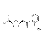 structure of CAS# 733740-27-7, (1R,3S)-3-[2-(2-Methoxyphenyl)-2-oxoethyl]cyclopentanecarboxylic acid;cis-3-[2-<wbr>(2-methox<wbr>yphenyl)-<wbr>2-oxoethy<wbr>l]cyclope<wbr>ntane-1-c<wbr>arboxylic<wbr> acid