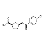 structure of CAS# 733740-36-8, (1R,3S)-3-[2-(4-Chlorophenyl)-2-oxoethyl]cyclopentanecarboxylic acid;cis-3-[2-<wbr>(4-Chloro<wbr>phenyl)-2<wbr>-oxoethyl<wbr>]cyclopen<wbr>tane-1-ca<wbr>rboxylic <wbr>acid