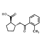结构式 CAS# 733740-52-8, (1R,2S)-2-[2-(2-甲基苯基)-2-氧代乙基]环戊烷羧酸
