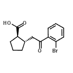 structure of CAS# 733740-67-5, (1R,2S)-2-[2-(2-Bromophenyl)-2-oxoethyl]cyclopentanecarboxylic acid;trans-2-[<wbr>2-(2-brom<wbr>ophenyl)-<wbr>2-oxoethy<wbr>l]cyclope<wbr>ntane-1-c<wbr>arboxylic<wbr> acid