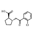 structure of CAS# 733740-68-6, (1R,2S)-2-[2-(2-Chlorophenyl)-2-oxoethyl]cyclopentanecarboxylic acid;trans-2-[<wbr>2-(2-chlo<wbr>rophenyl)<wbr>-2-oxoeth<wbr>yl]cyclop<wbr>entane-1-<wbr>carboxyli<wbr>c acid