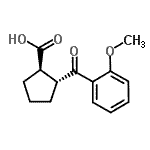 structure of CAS# 733740-82-4, (1R,2R)-2-(2-Methoxybenzoyl)cyclopentanecarboxylic acid;MFCD01311206;trans-2-(2-methoxybenzoyl)cyclopentane-1-carboxylic acid