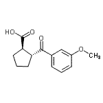 structure of CAS# 733740-83-5, (1R,2R)-2-(3-Methoxybenzoyl)cyclopentanecarboxylic acid;trans-2-(3-methoxybenzoyl)cyclopentane-1-carboxylic acid