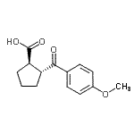 structure of CAS# 733740-84-6, (1R,2R)-2-(4-Methoxybenzoyl)cyclopentanecarboxylic acid;trans-2-(4-Methoxybenzoyl)cyclopentane-1-carboxylic acid