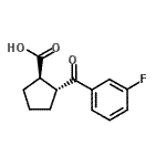 结构式 CAS# 733741-04-3, (1R,2R)-2-(3-氟苯甲酰)环戊烷羧酸