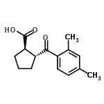 structure of CAS# 733741-14-5, (1R,2R)-2-(2,4-Dimethylbenzoyl)cyclopentanecarboxylic acid;trans-2-(2,4-dimethylbenzoyl)cyclopentane-1-carboxylic acid